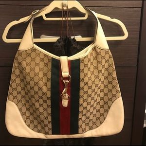 Gucci Beige/Ebony Jackie O Bouvier Large Hobo Bag!